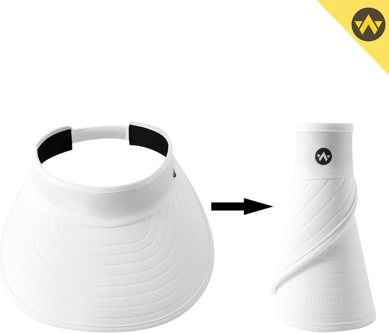 Wander Sun Visor Hats for Women Wide Brim UV Protection Adjustable Large Golf Beach Cap Packable Travel Sport Visor - Image 4